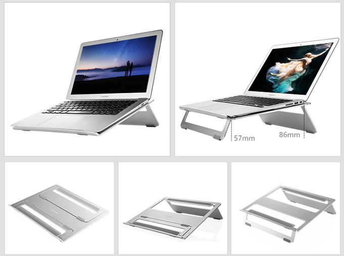 Aluminum Foldable Portable Stand for Apple MacBook PC Laptop