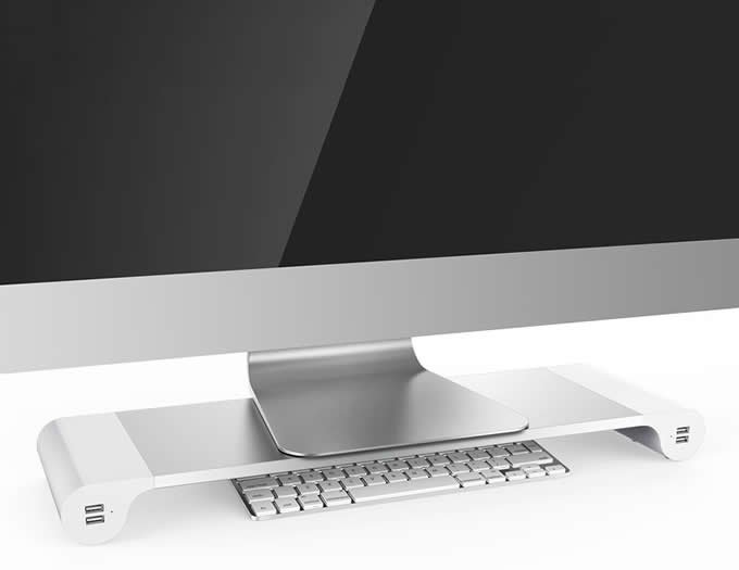 Aluminum Unibody Monitor / iMac Stand With 4-Port USB Hub 