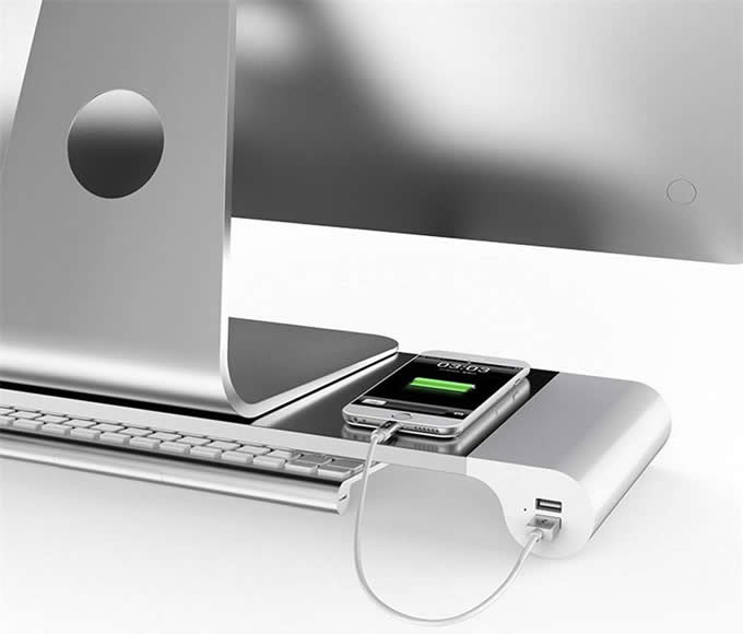 Aluminum Unibody Monitor / iMac Stand With 4-Port USB Hub 