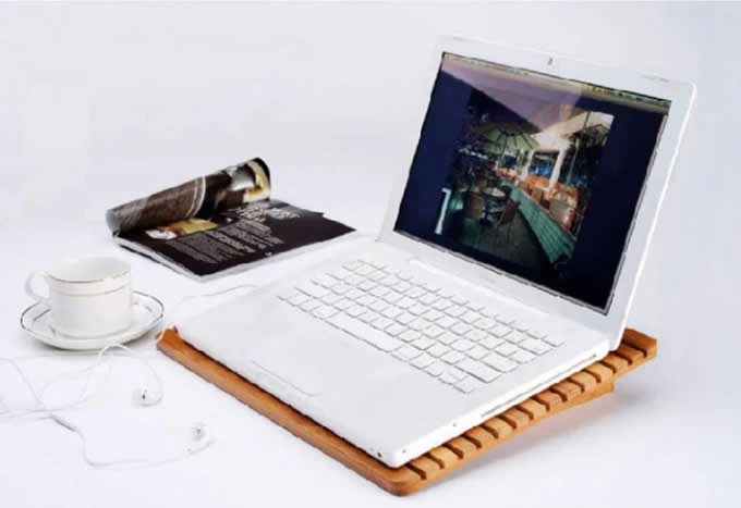   Bamboo Desktop Stand Holder for Macbooks & Laptops Notebook  