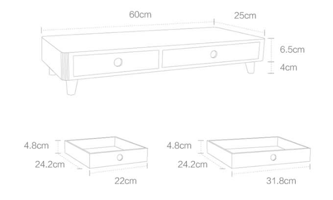  Bamboo Monitor Stand, Monitor Riser with Pull Out Drawer for Computer, Laptop, iMac