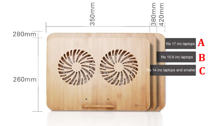 Bamboo  Portable Laptop Cooling Pad Stand For  Apple MacBook & PC Laptop