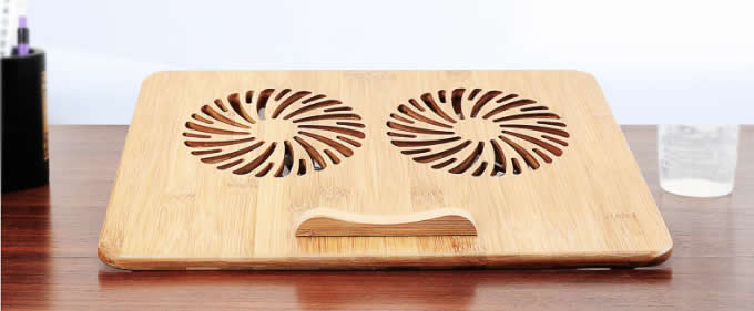 Bamboo  Portable Laptop Cooling Pad Stand For  Apple MacBook & PC Laptop