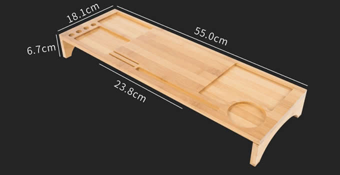 Bamboo Wood Computer Monitor Stand Riser