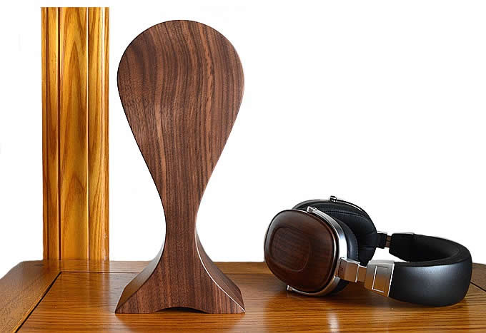 Headphone Stand Walnut Wooden Holder Headset Hanger, Wooden