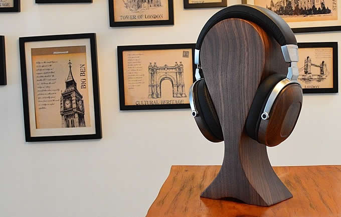 Black Walnut Solid Wooden Headphones Stand/Hanger/Holder