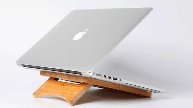 Foldable and Portable Bamboo Wooden Laptop Stand for Macbook Air Macbook Pro and iPad Pro