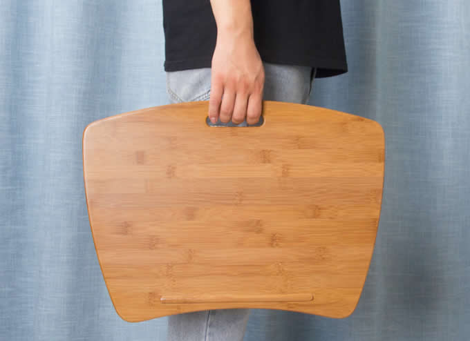 Portable Bamboo& Cushioned Macbook Mobile Lap Desk