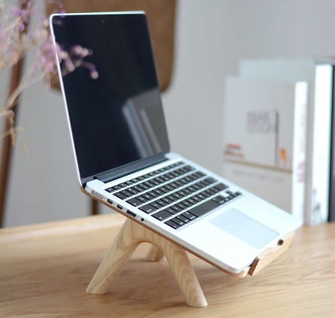  Wooden Laptop Stand Desktop Dock Dockting Station Stand for Tablet Laptop Macbook Air or Pro