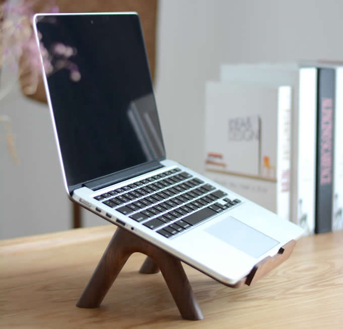  Wooden Laptop Stand Desktop Dock Dockting Station Stand for Tablet Laptop Macbook Air or Pro