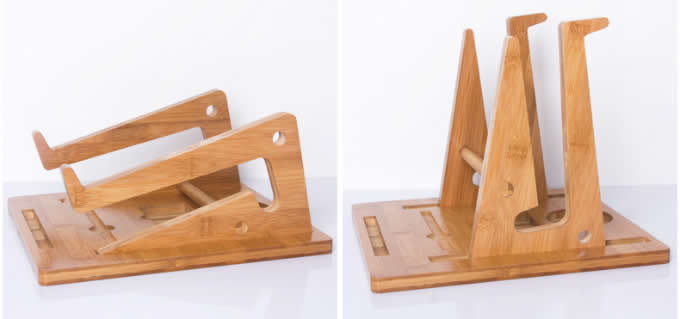  Wooden Bamboo Mount Holder Cradle Stand For MacBook Air / Pro  