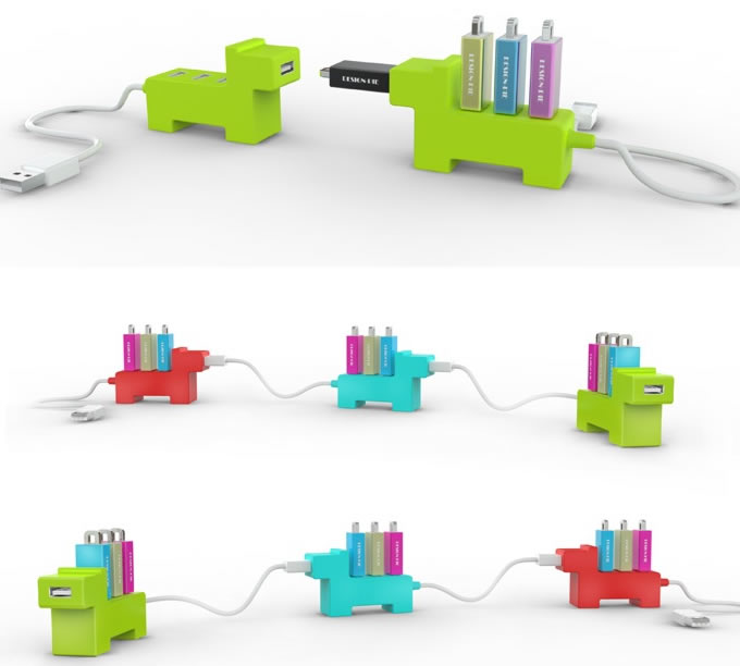 Little DOG USB 4-Port Hub