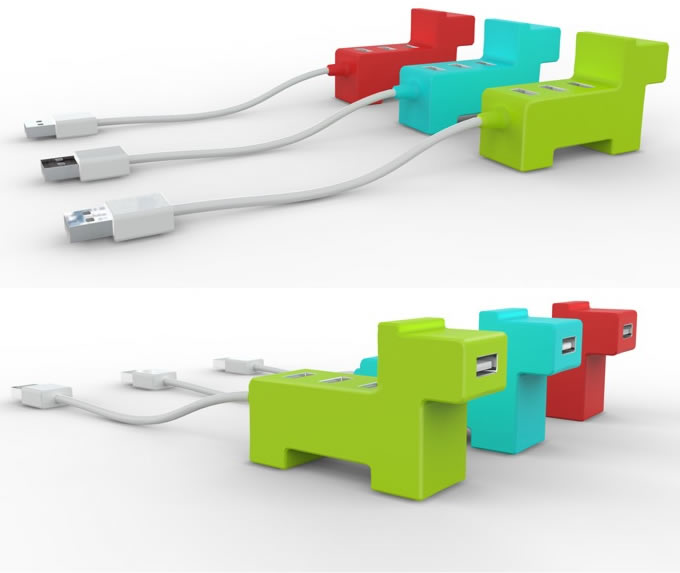 Little DOG USB 4-Port Hub