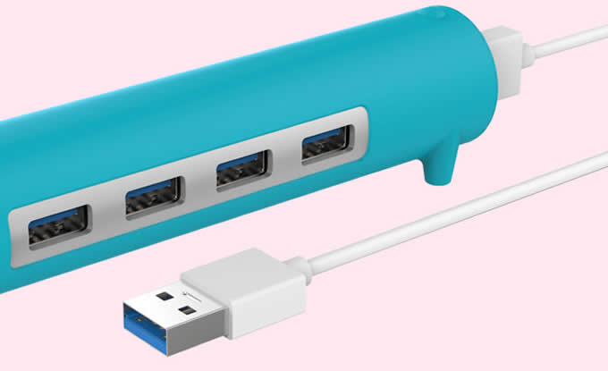 Pig Shaped 4 Port USB 3.0 Hub