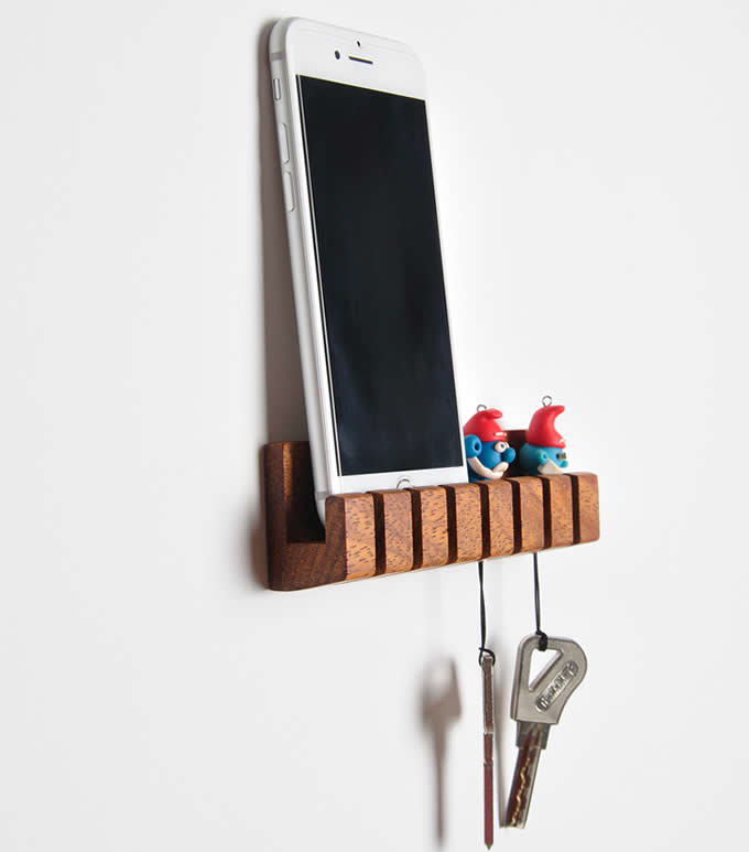 Wooden Cable Organizer Cord Management System Holder for Power Cords and Charging Cables
