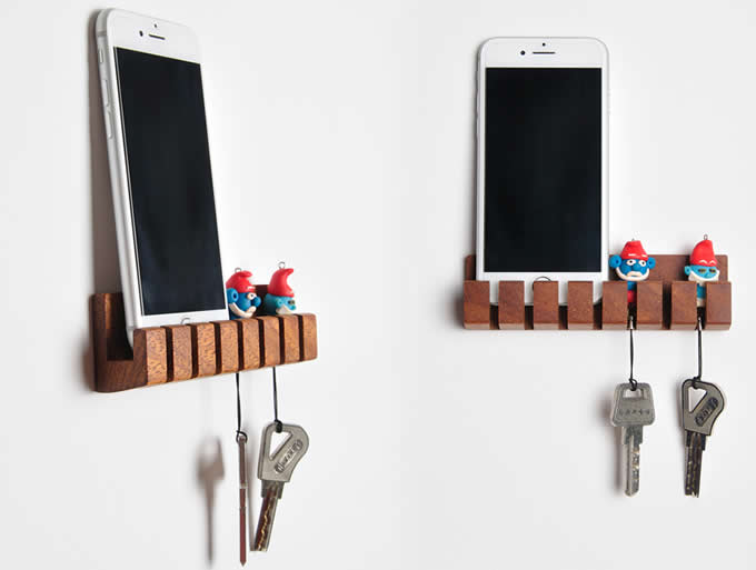 Wooden Cable Organizer Cord Management System Holder for Power Cords and Charging Cables