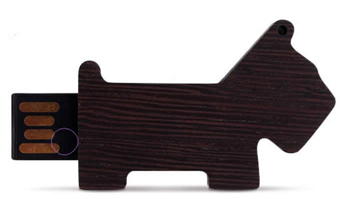  16G Wooden Dog USB Flash Drive