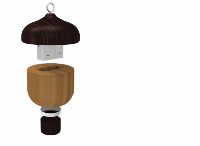  Acorn-Shaped Mini Wood USB Flash Drive 