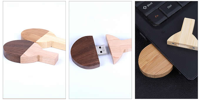 Table Tennis Bamboo Wooden  USB Flash Drive