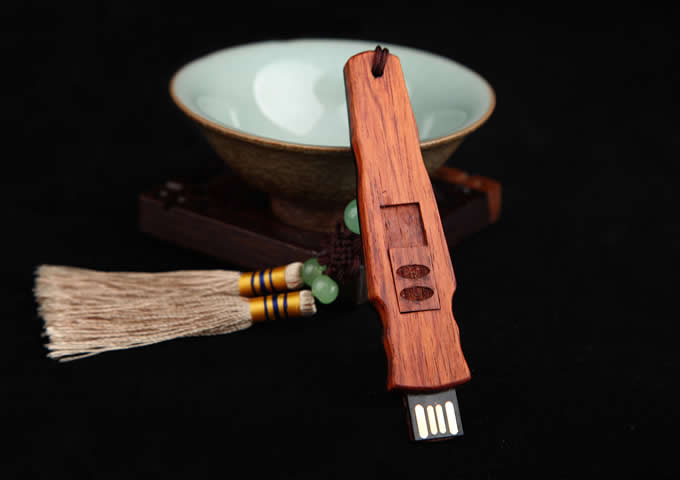 Wood Guqin 7-string Zither Shaped Usb Flash Drive