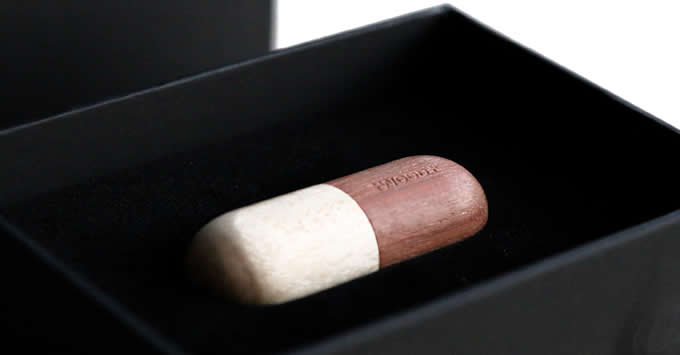 8G Handmade Wooden Capsule Shaped Usb Flash Drive