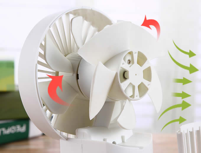 3 Speeds Dual Blades Rechargeable Desktop Cooling Fan 