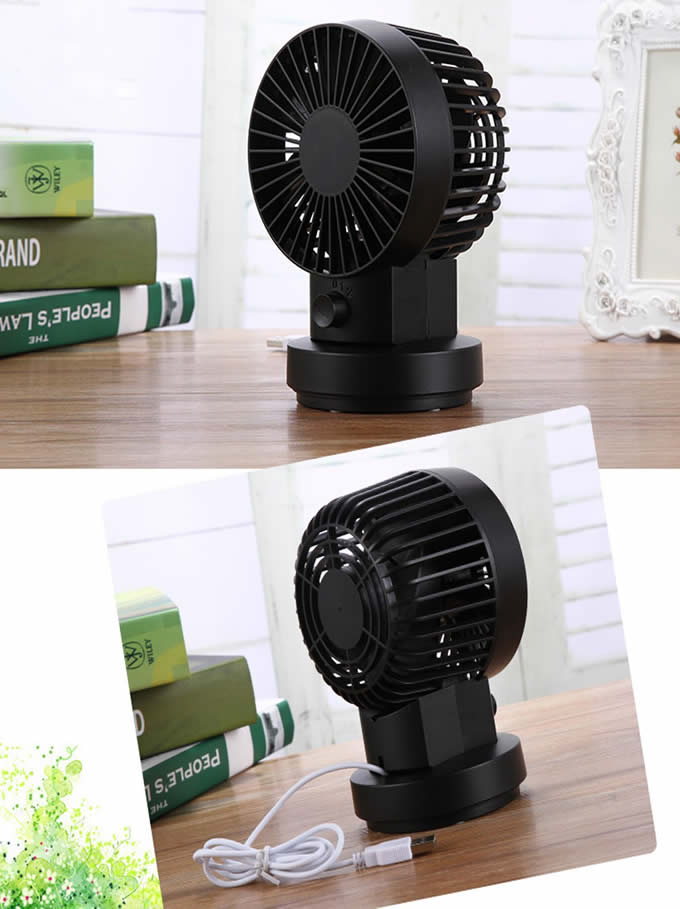 3 Speeds Dual Blades Rechargeable Desktop Cooling Fan 