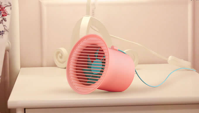  Portable Mini Table Fan with Twin Turbo Blades 