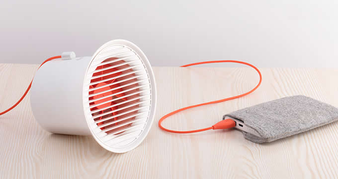  Portable Mini Table Fan with Twin Turbo Blades 