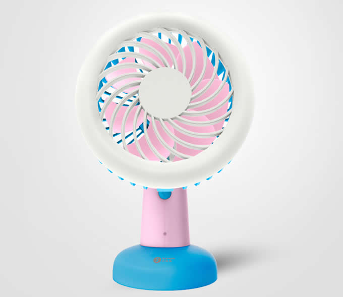 Portable USB Rechargeable fan with LED Night Light 