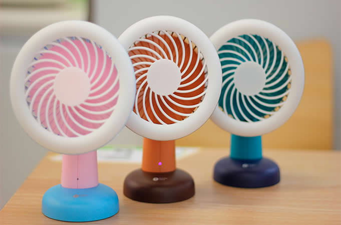 Portable USB Rechargeable fan with LED Night Light 