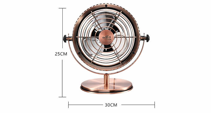 Retro Metal USB Fan,Bronze  