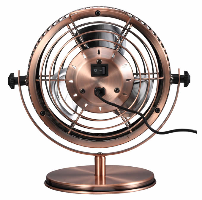 Retro Metal USB Fan,Bronze  