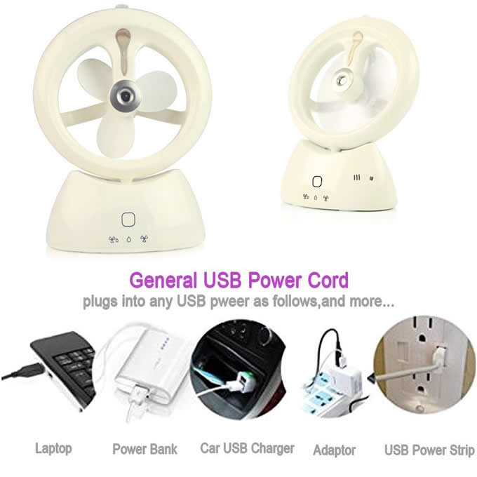 USB Desktop Portable Misting Fan Humidifier 