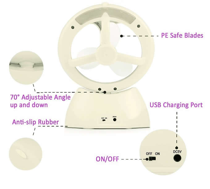 USB Desktop Portable Misting Fan Humidifier 