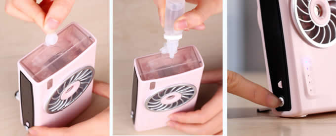 USB Rechargeable Portable Camera Misting Fan Humidifier