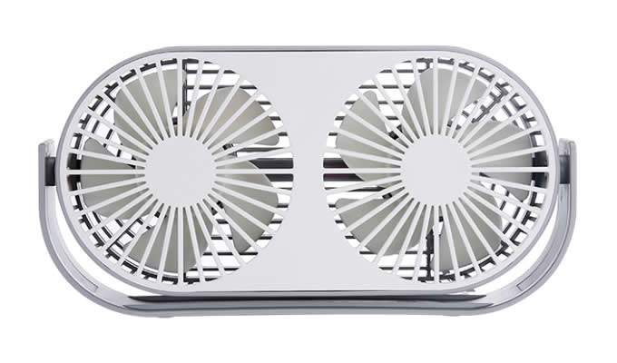  Dual Head USB Powered Mini Desk Fan 