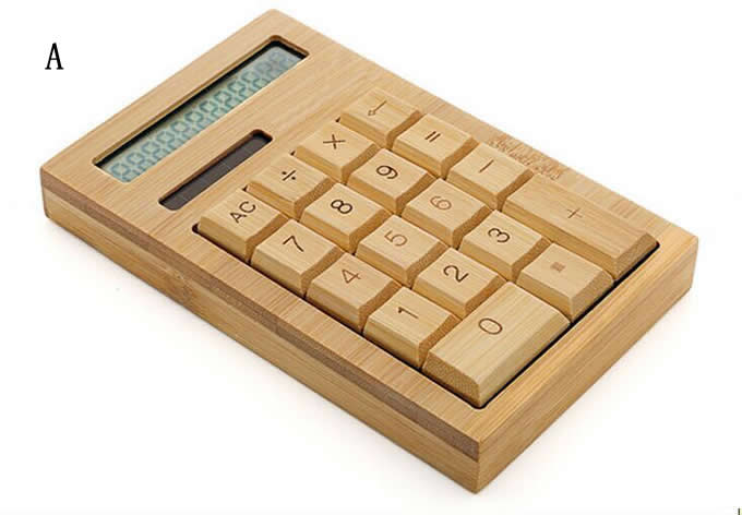 Solar Power Wooden Calculator