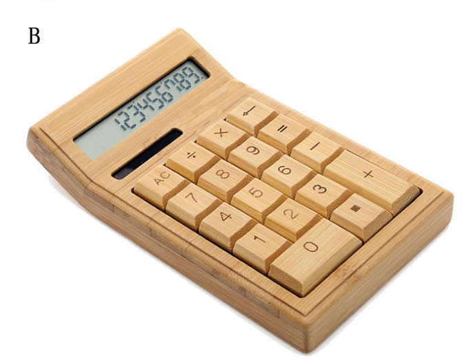 Solar Power Wooden Calculator