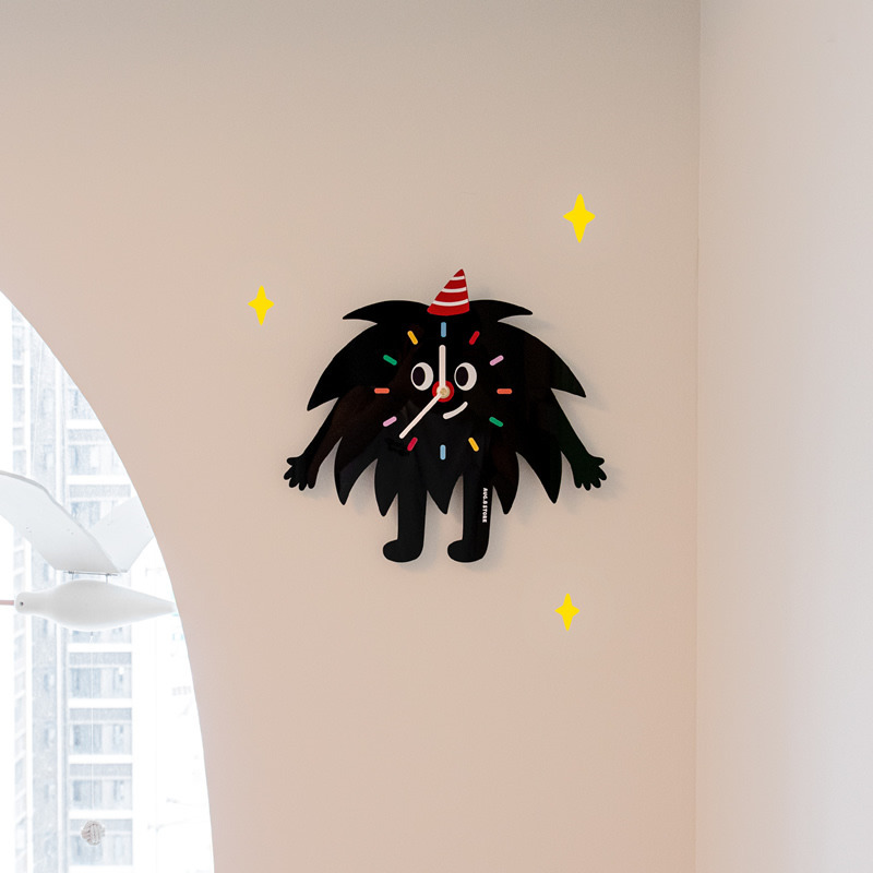 Black Elf Wall Clock Home Decoration