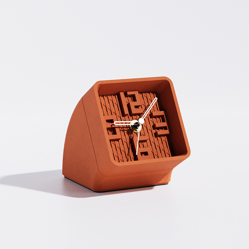 Geometric Art Industrial Style Concrete Art Table Clock