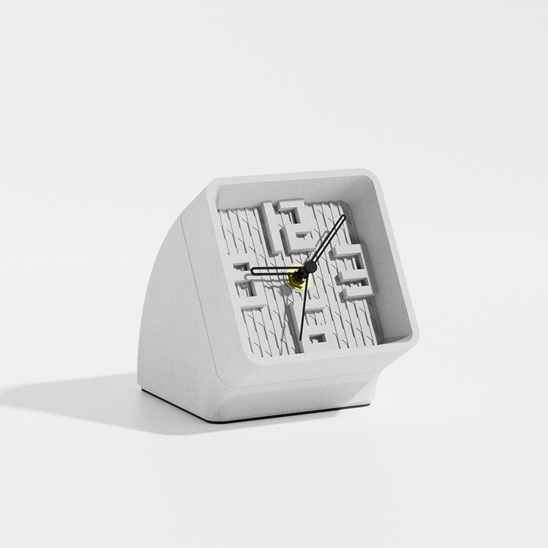 Geometric Art Industrial Style Concrete Art Table Clock