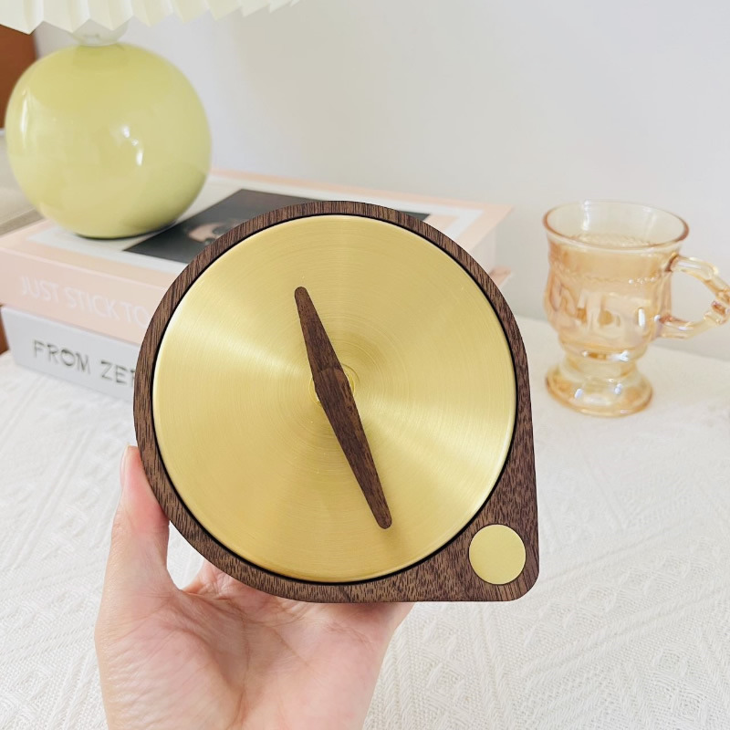 Vintage Wooden Brass Desktop Clock