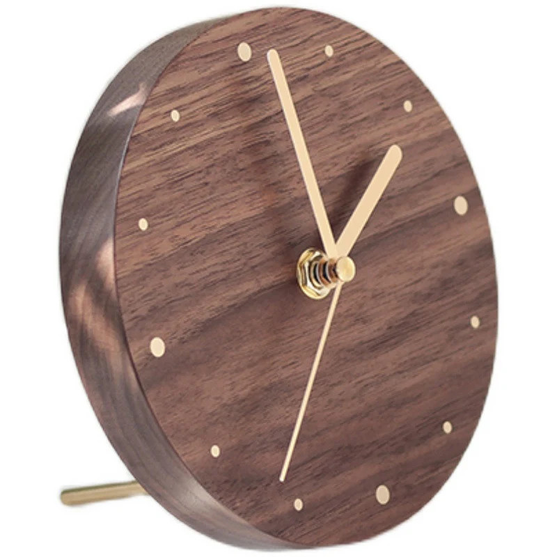 Classic Black Walnut Silent Desktop Clock