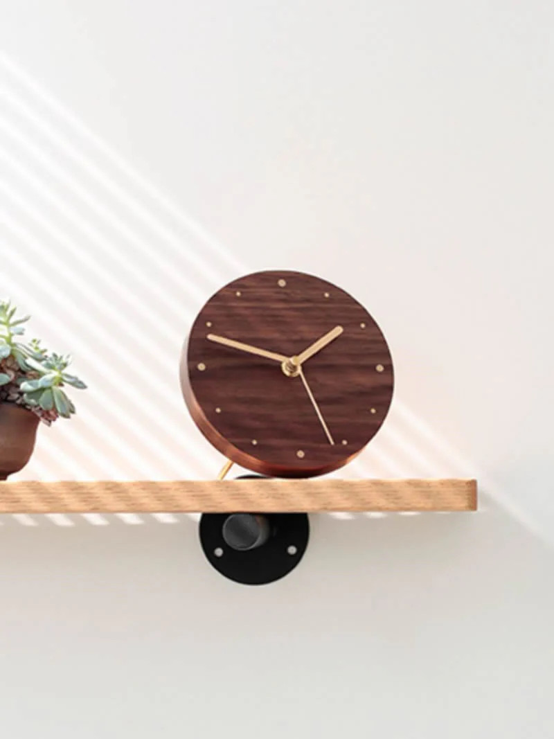 Classic Black Walnut Silent Desktop Clock