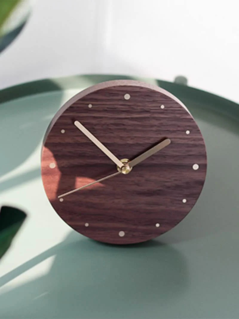Classic Black Walnut Silent Desktop Clock