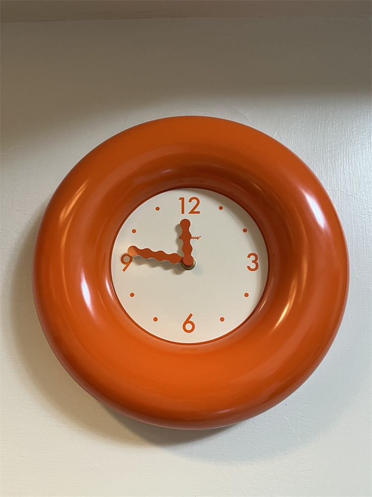 Orange Donut Art Wall Clock - Stylish Silent Decorative Clock