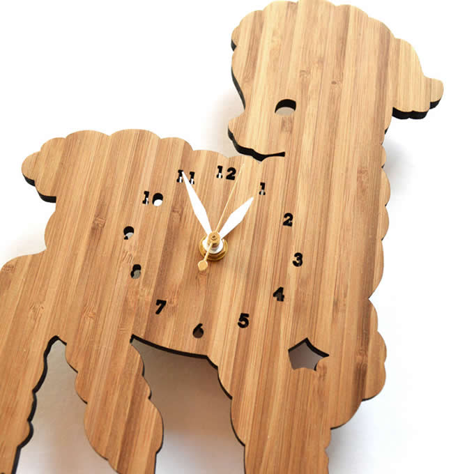 Bamboo Wood Sheep Wall Clock 