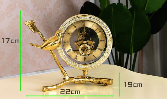 Bird Brass Desk Clock