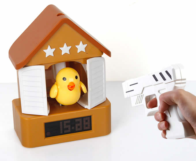   Bird Gun Shooting Alarm Clock